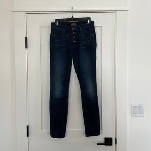 Mother Jeans - high waisted, dark denim, buttons